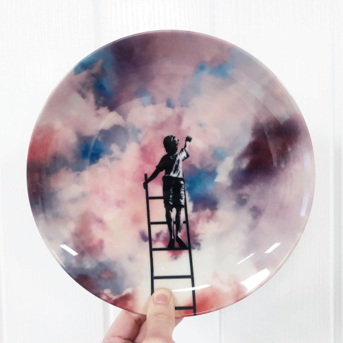Cloud Painter - ceramic dinner plate by taudalpoi