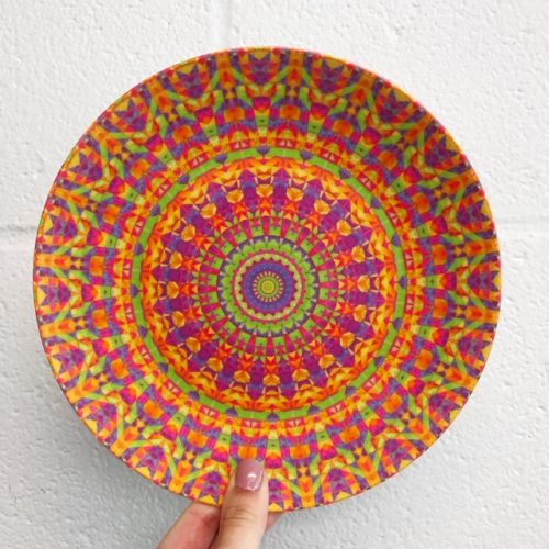 Colorful Mandala - ceramic dinner plate by Kaleiope Studio