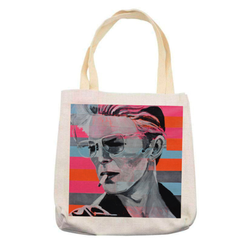 Neon Bowie - printed canvas tote bag by Kirstie Taylor