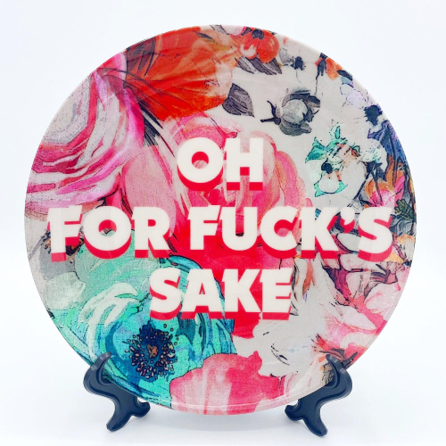 All The Swears no.3 - ceramic dinner plate by Giddy Kipper