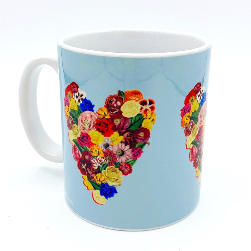 Heart Floral - unique mug by Frida Floral Studio