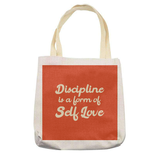 Discipline is a form of Self Love - printed canvas tote bag by Ez Manuel